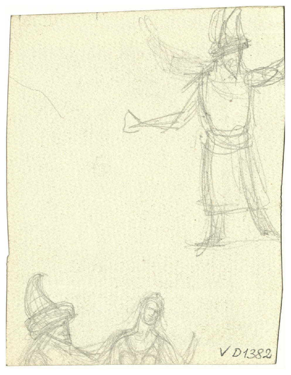 Schizzi di figure in costume. Studio per illustrazione (disegno) di Disertori, Benvenuto Maria (prima metà sec. XX)