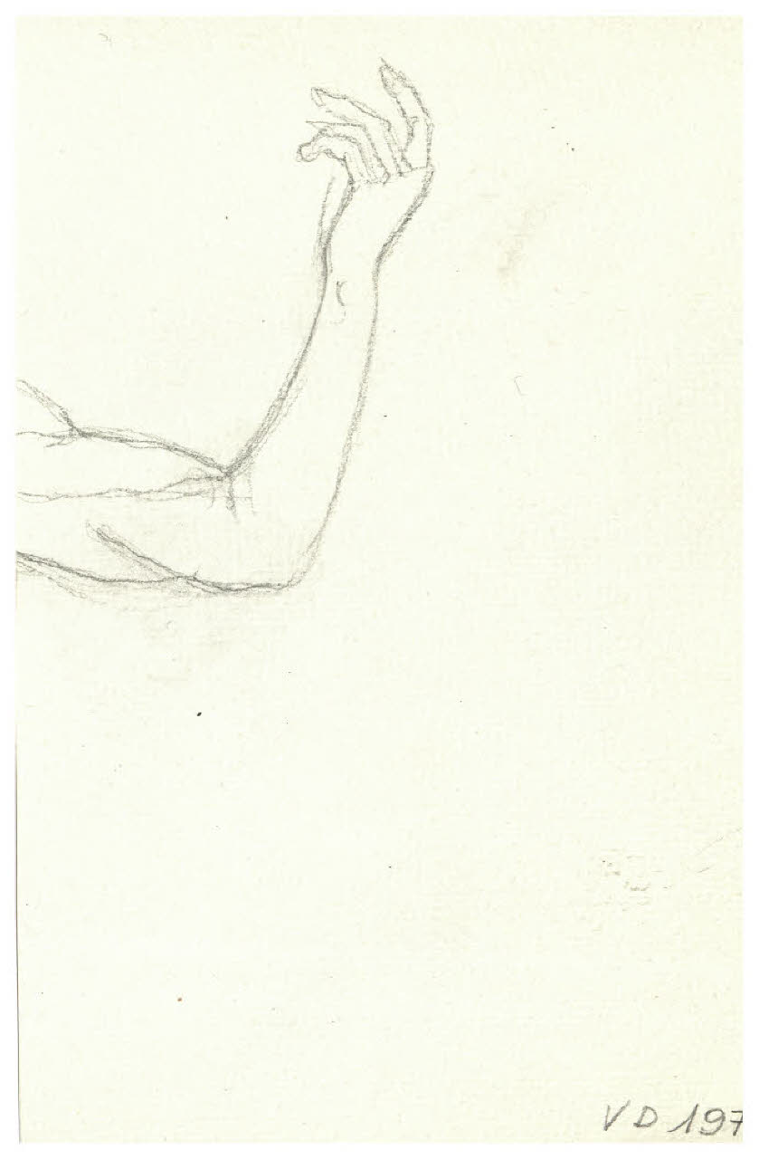 Figura femminile allegorica che tiene in mano uno specchio (disegno preparatorio per la copertina di Giovanni Papini, Filosofia e letteratura, Milano, Mondadori, 1961) (disegno) di Disertori, Benvenuto Maria (sec. XX)