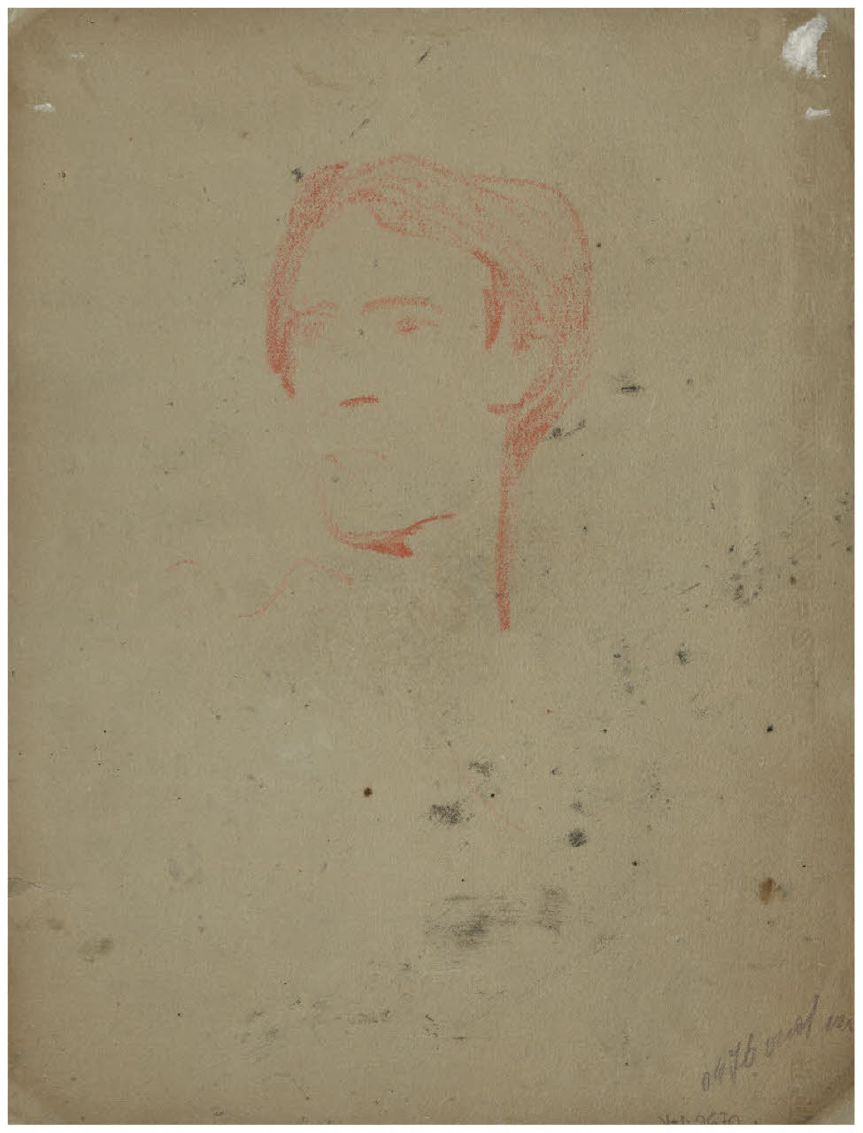 Volto maschile (disegno) di Disertori, Benvenuto Maria (prima metà sec. XX)