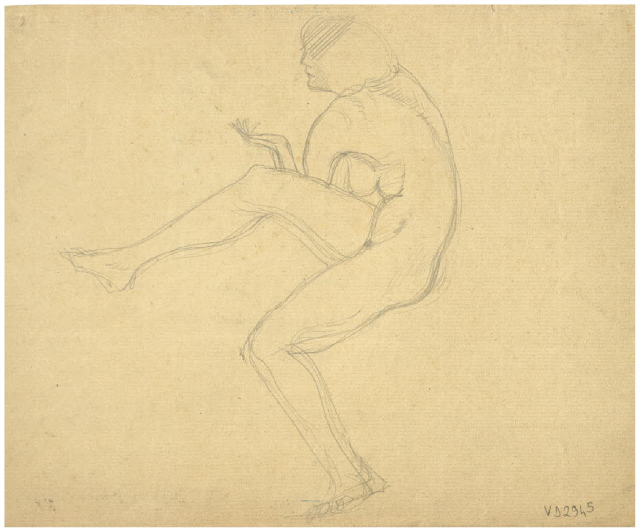 Nudo femminile seduto (disegno) di Disertori, Benvenuto Maria (prima metà sec. XX)