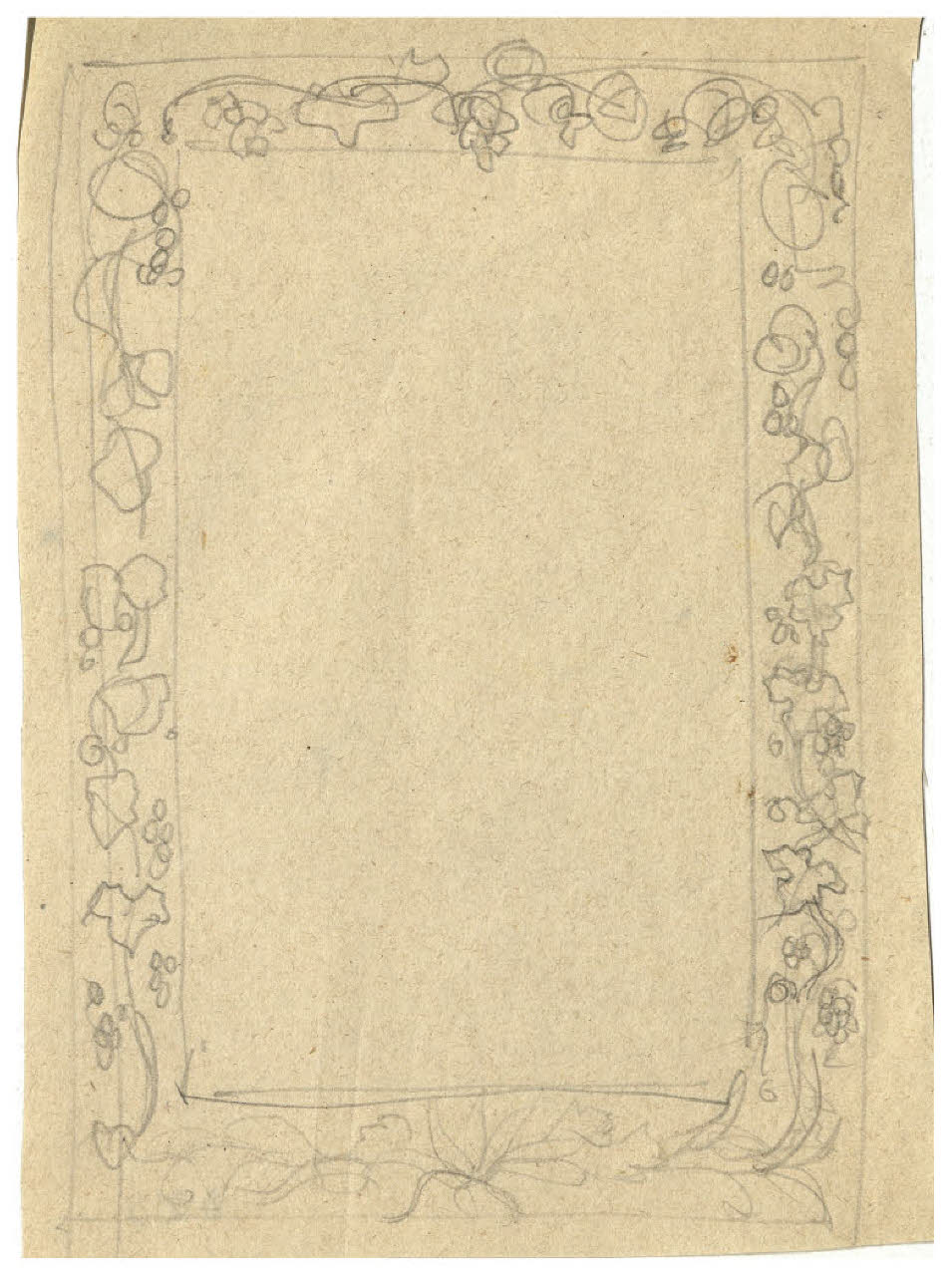 Cornice con motivo vegetale (disegno) di Disertori, Benvenuto Maria (prima metà sec. XX)