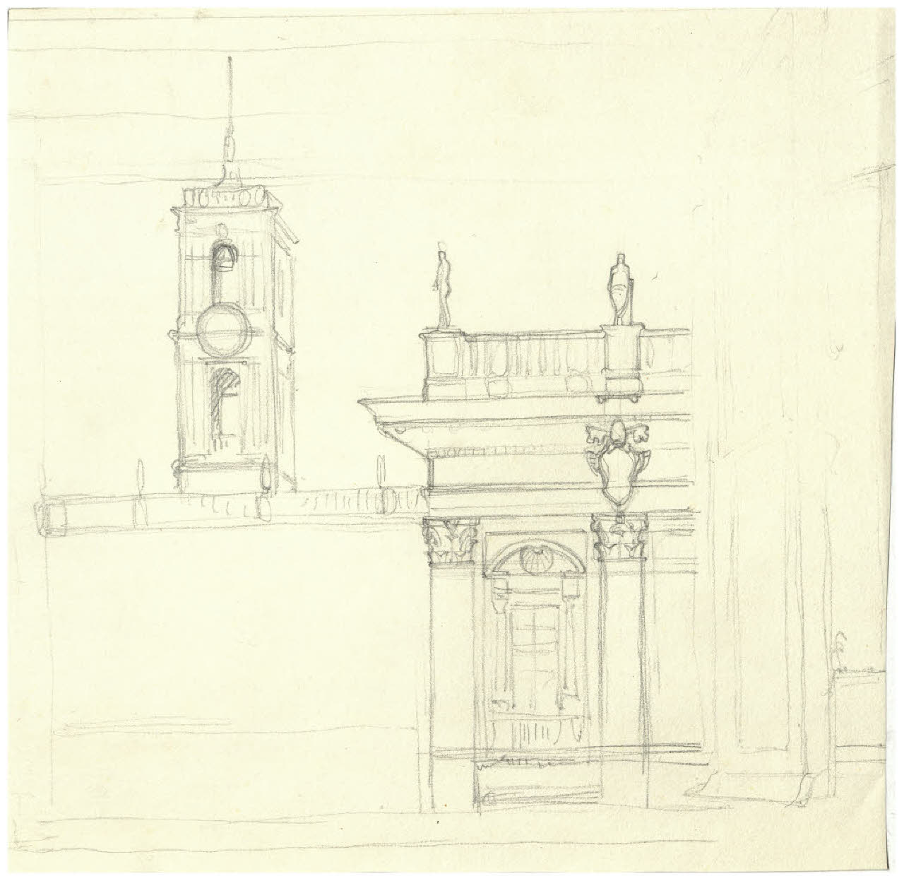 Roma. Piazza del Campidoglio (disegno) di Disertori, Benvenuto Maria (prima metà sec. XX)