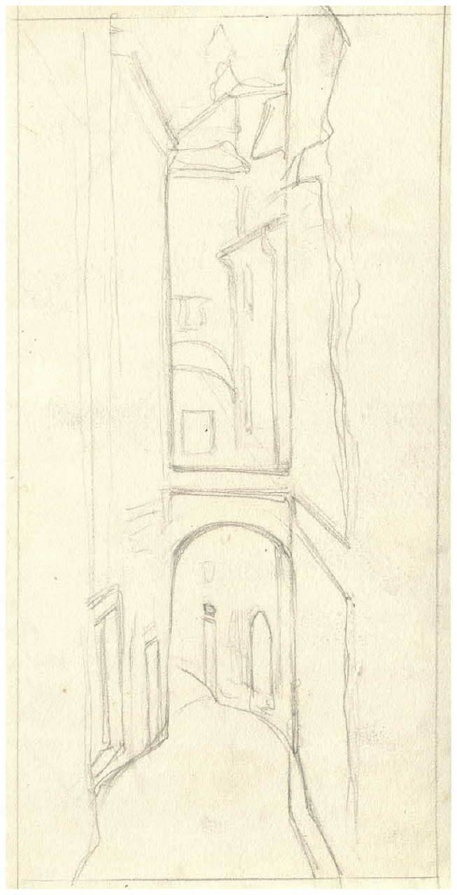 Vicolo (disegno) di Disertori, Benvenuto Maria (prima metà sec. XX)