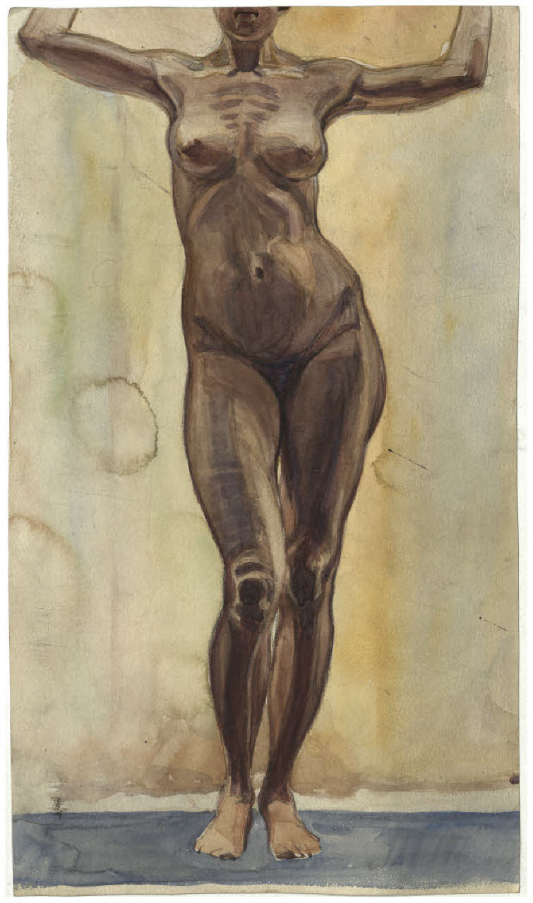 Nudo femminile stante (disegno) di Disertori, Benvenuto Maria (prima metà sec. XX)