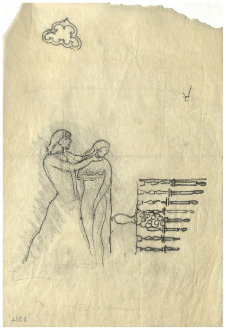 Studio per illustrazione (disegno) di Disertori, Benvenuto Maria (prima metà sec. XX)