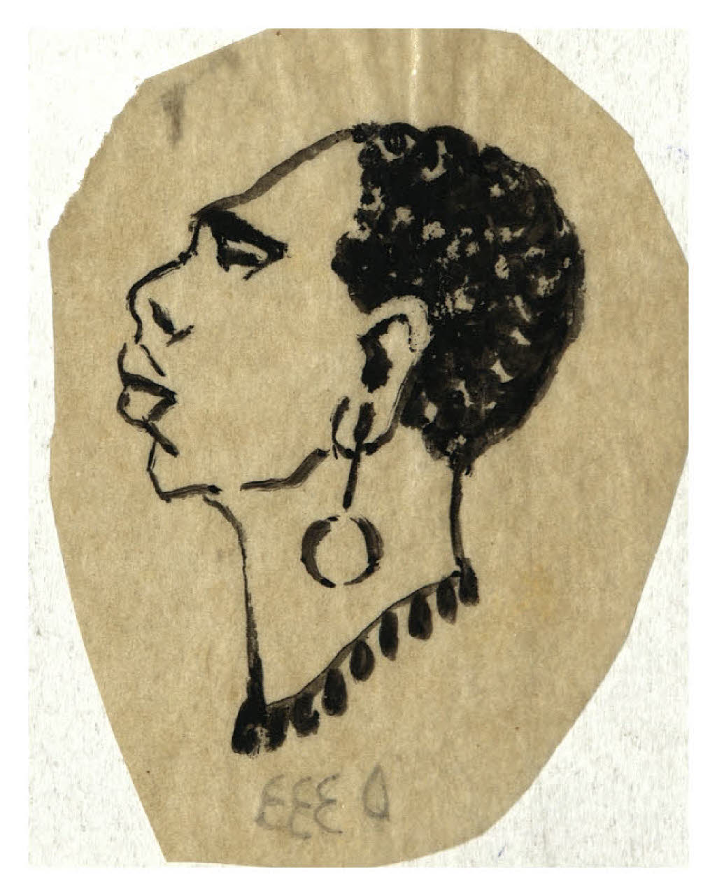 Donna africana (disegno) di Disertori, Benvenuto Maria (prima metà sec. XX)