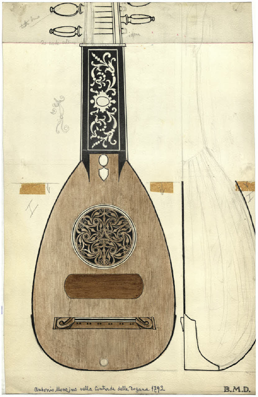 Strumento musicale (disegno) di Disertori, Benvenuto Maria (prima metà sec. XX)