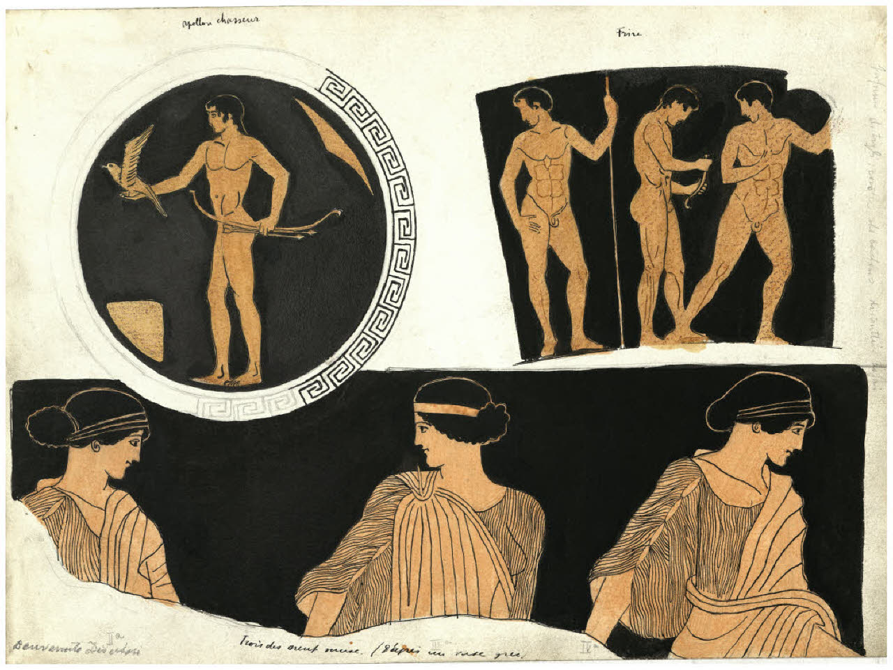 Pittura vascolare antica. Ceramica a figure rosse (disegno) di Disertori, Benvenuto Maria (prima metà sec. XX)