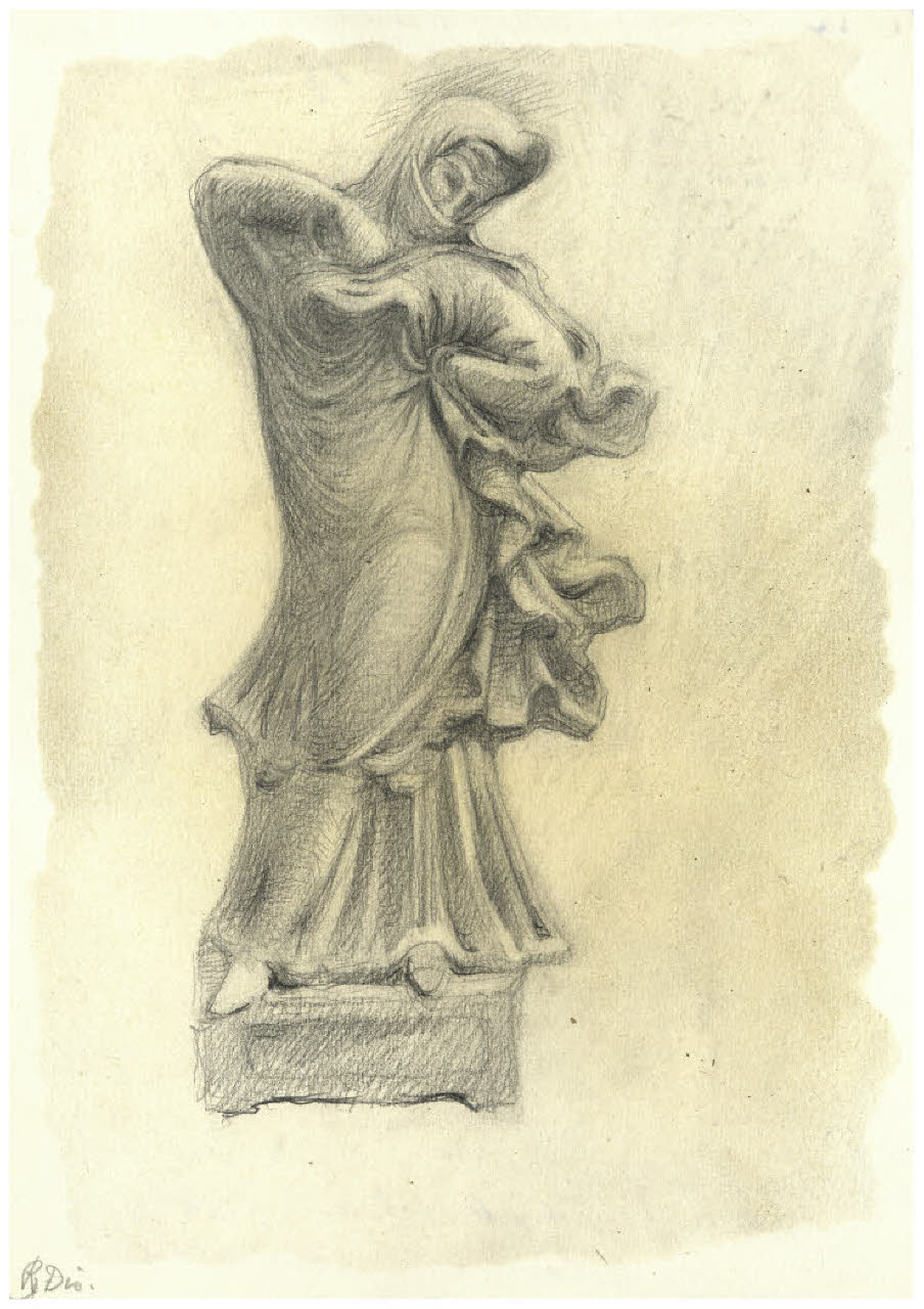 Danzatrice velata. Collezione archeologica del Museo della Teatrale della Scala (disegno) di Disertori, Benvenuto Maria (prima metà sec. XX)