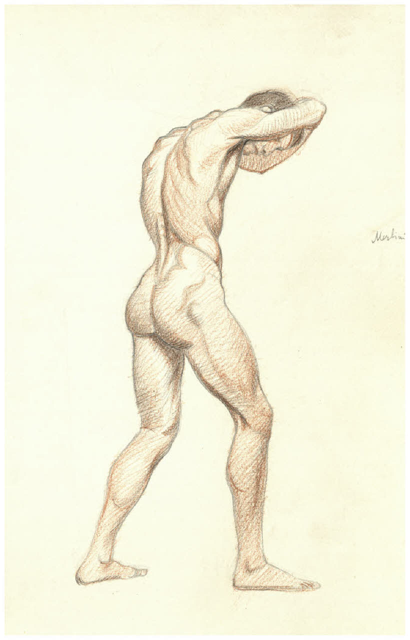 Nudo maschile (disegno) di Disertori, Benvenuto Maria (prima metà sec. XX)