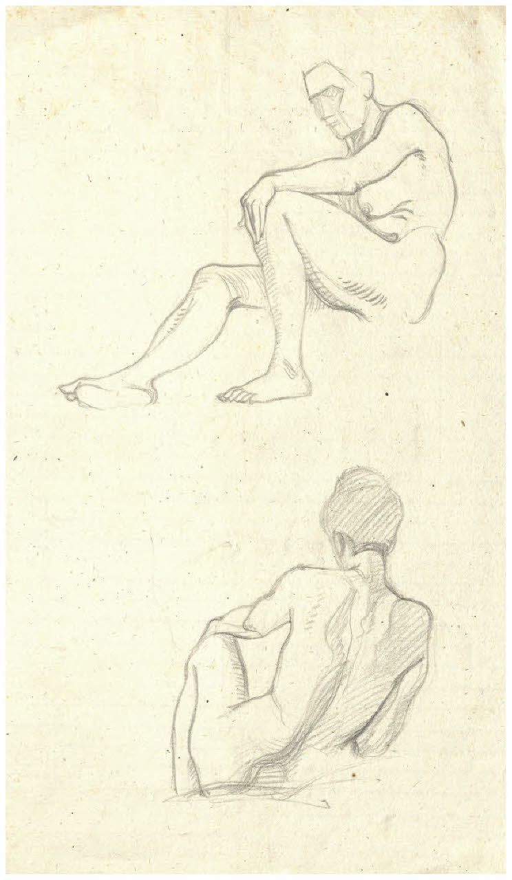 Nudi seduti (disegno) di Disertori, Benvenuto Maria (prima metà sec. XX)