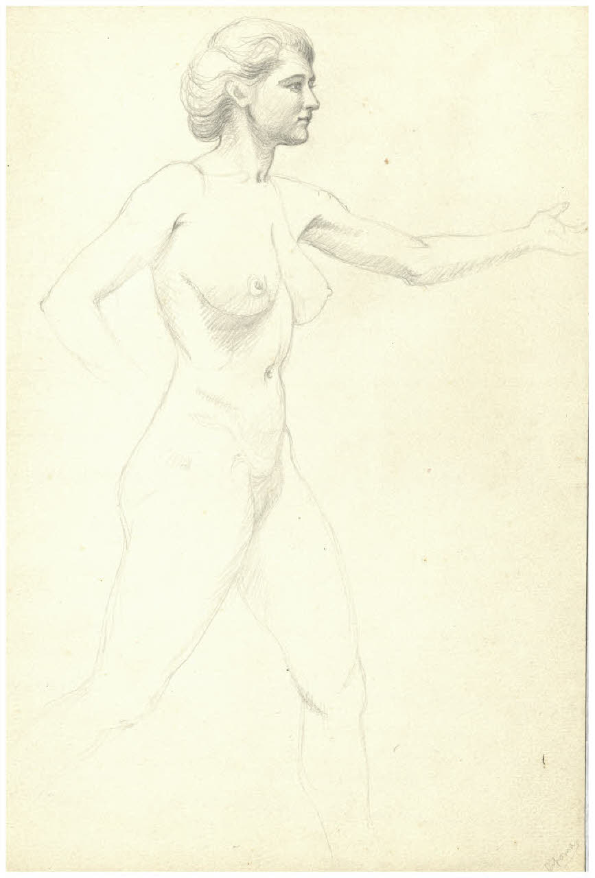Nudo femminile (disegno) di Disertori, Benvenuto Maria (sec. XX)