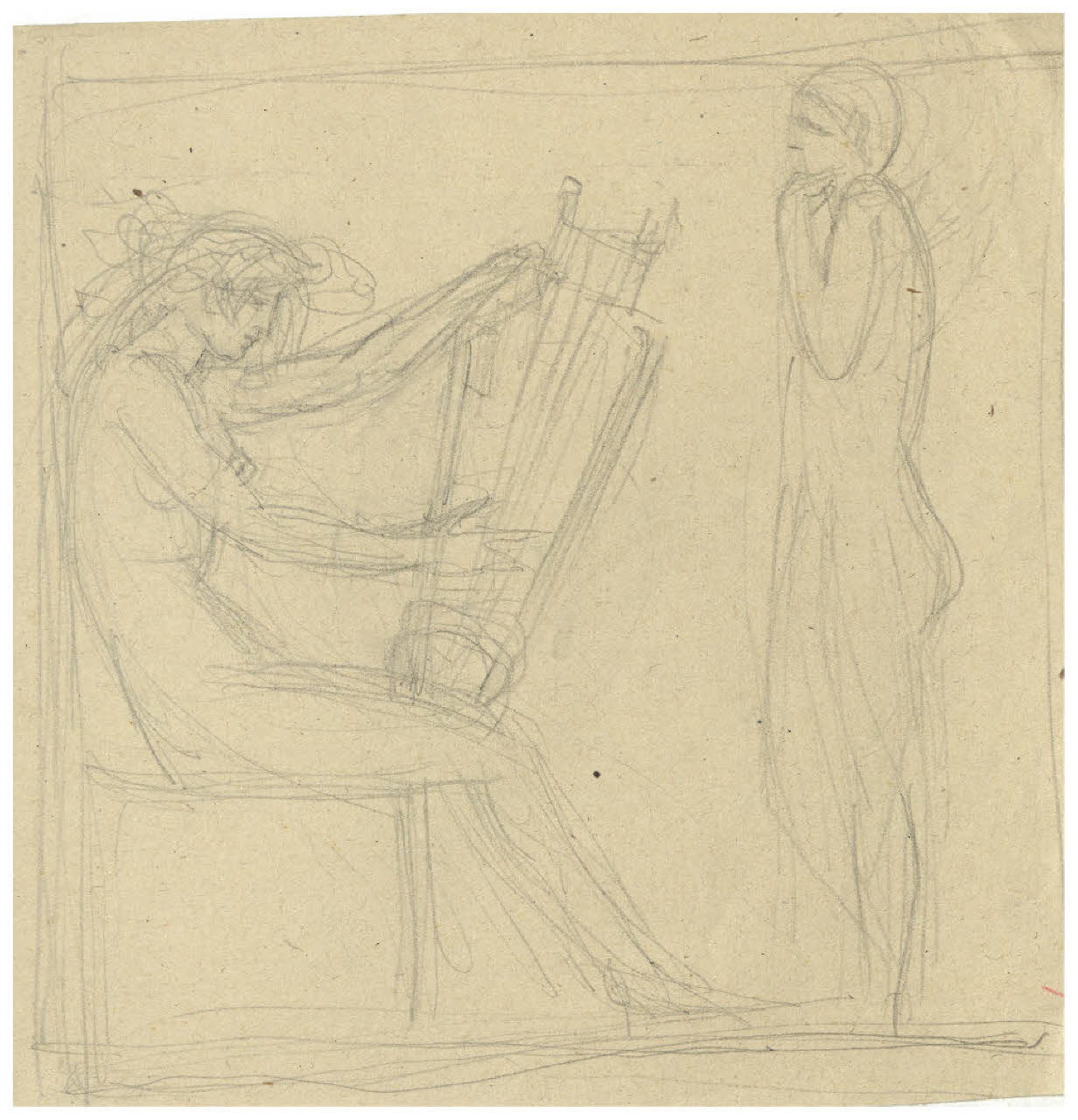 Studio di figure (disegno) di Disertori, Benvenuto Maria (prima metà sec. XX)