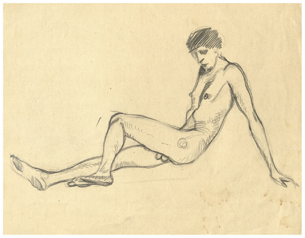 Nudo maschile (disegno) di Disertori, Benvenuto Maria (prima metà sec. XX)