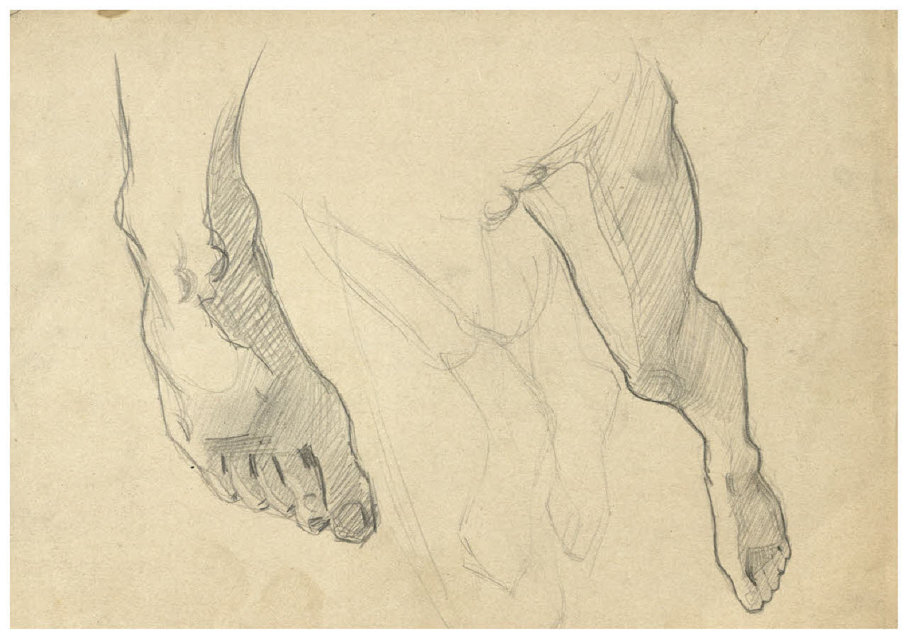 Studi di gambe (disegno) di Disertori, Benvenuto Maria (prima metà sec. XX)