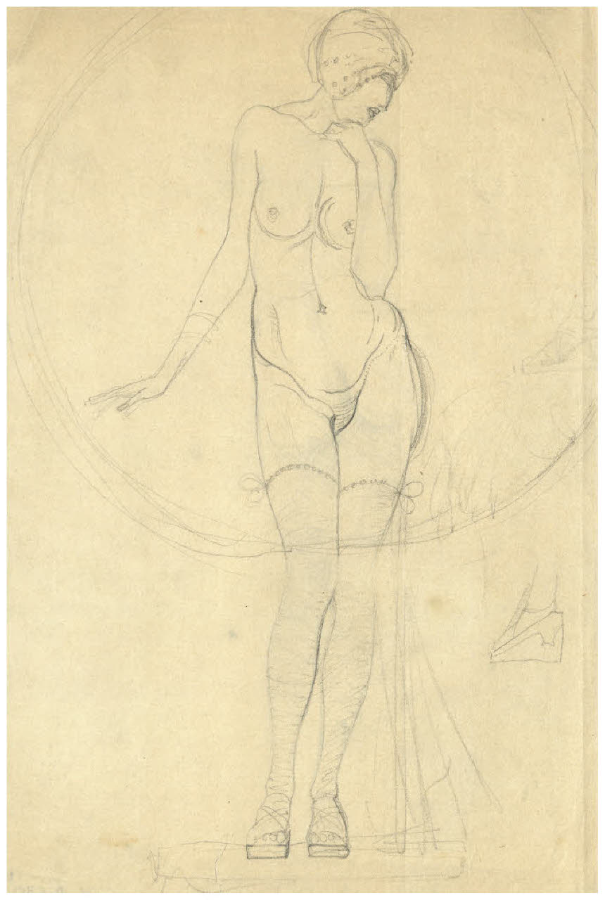 Nudo femminile (disegno) di Disertori, Benvenuto Maria (prima metà sec. XX)