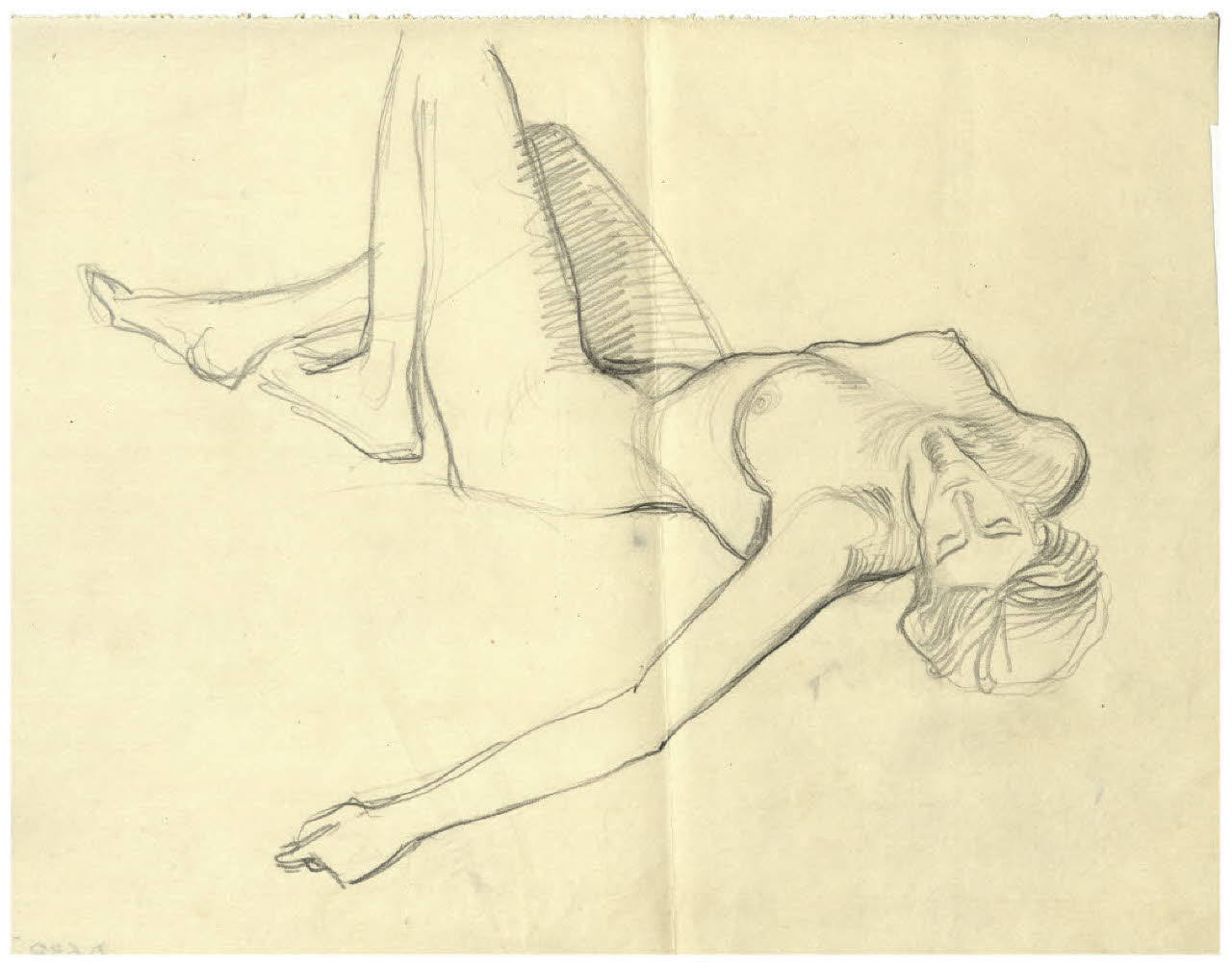 Nudo femminile (disegno) di Disertori, Benvenuto Maria (prima metà sec. XX)