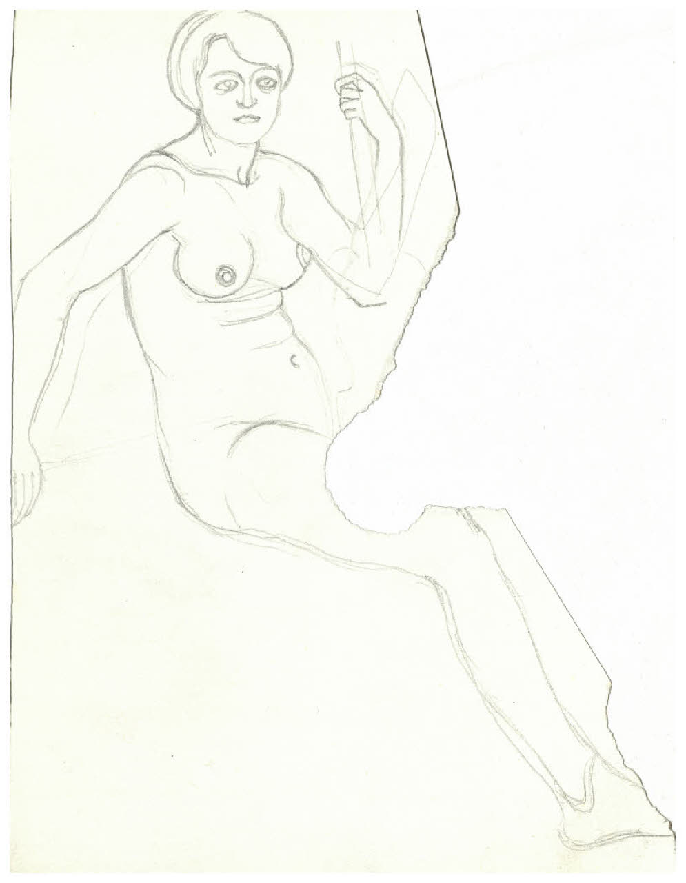 Nudo femminile (disegno) di Disertori, Benvenuto Maria (prima metà sec. XX)