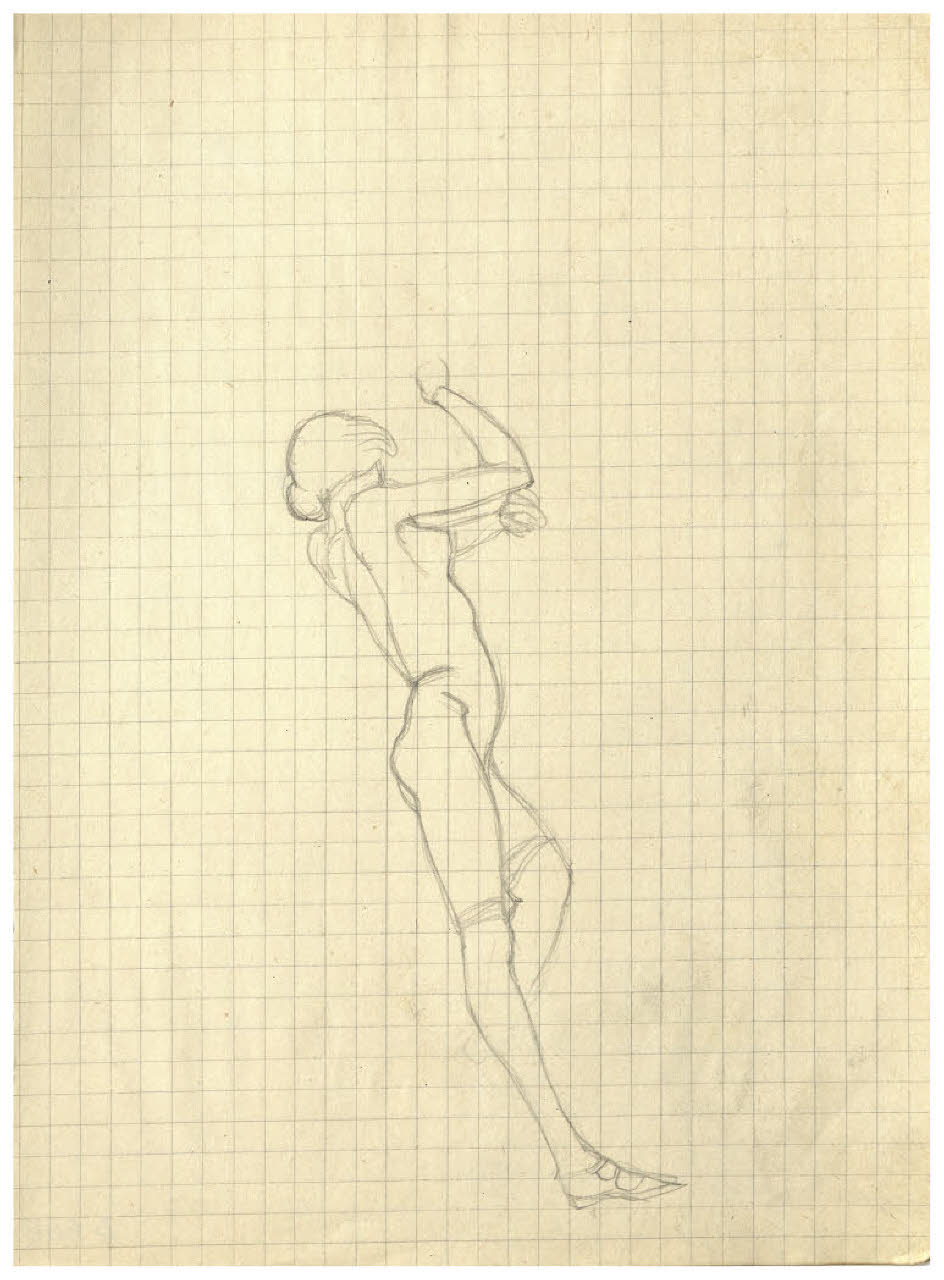 Nudo femminile (disegno) di Disertori, Benvenuto Maria (prima metà sec. XX)