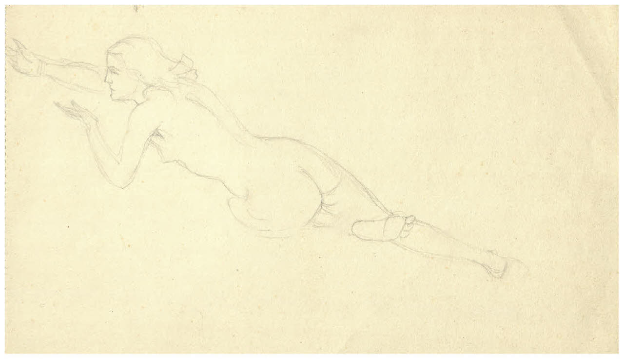Nudo femminile (disegno) di Disertori, Benvenuto Maria (prima metà sec. XX)