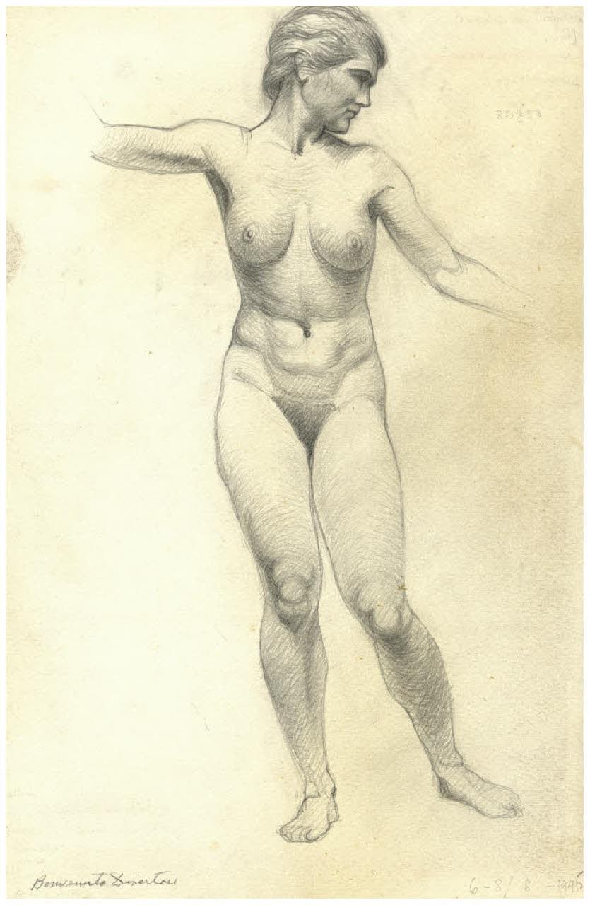 Nudo femminile (disegno) di Disertori, Benvenuto Maria (sec. XX)