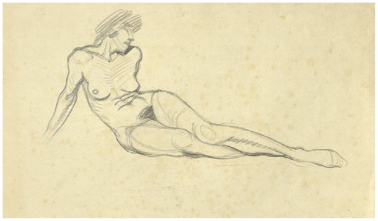 Nudo femminile (disegno) di Disertori, Benvenuto Maria (prima metà sec. XX)