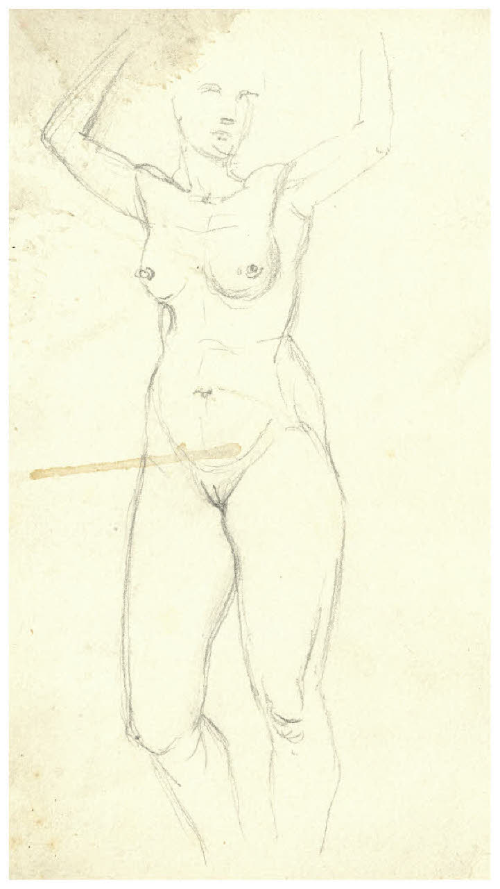 Nudo femminile (disegno) di Disertori, Benvenuto Maria (prima metà sec. XX)