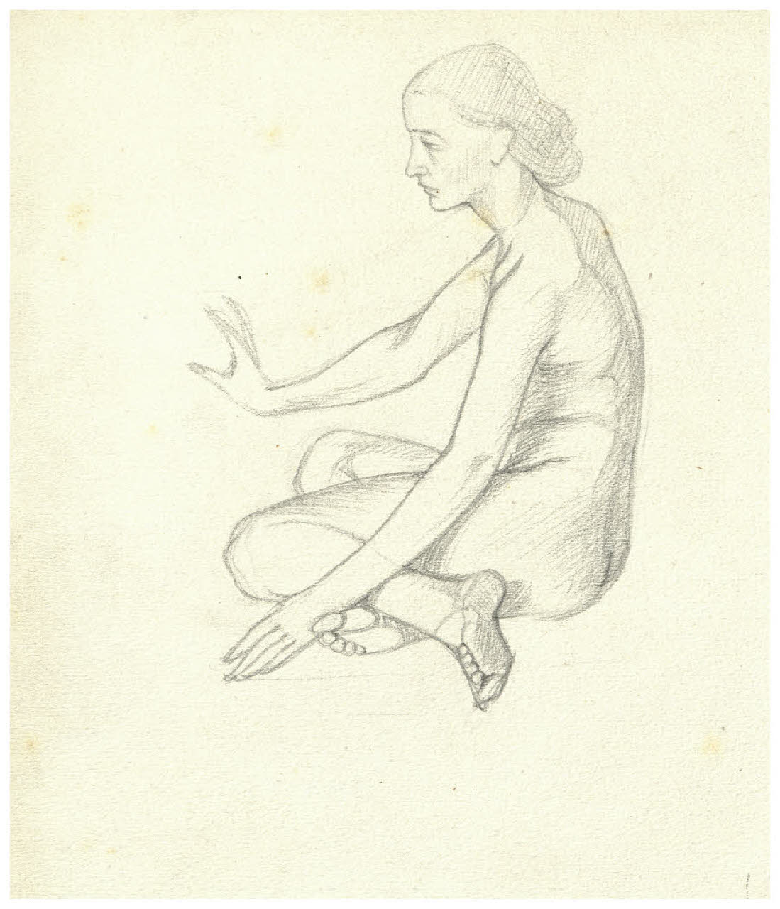 Nudo femminile (disegno) di Disertori, Benvenuto Maria (prima metà sec. XX)