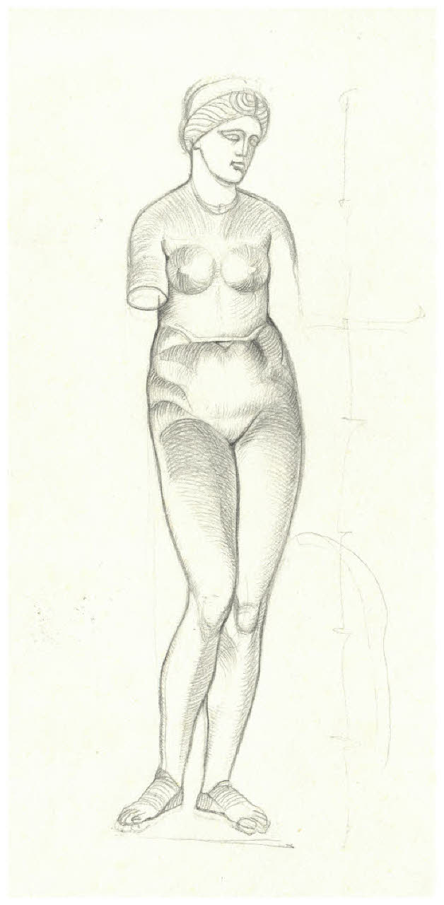 Statua antica (disegno) di Disertori, Benvenuto Maria (prima metà sec. XX)