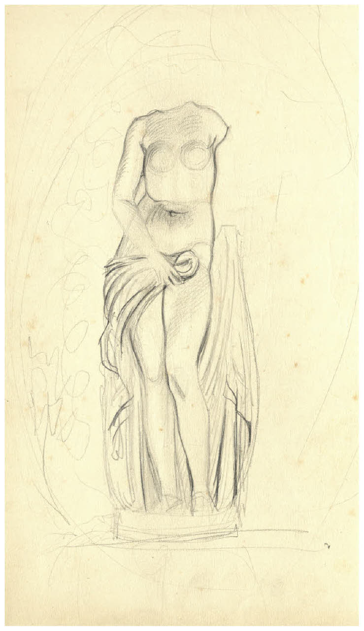 Statua acefala (disegno) di Disertori, Benvenuto Maria (sec. XX)