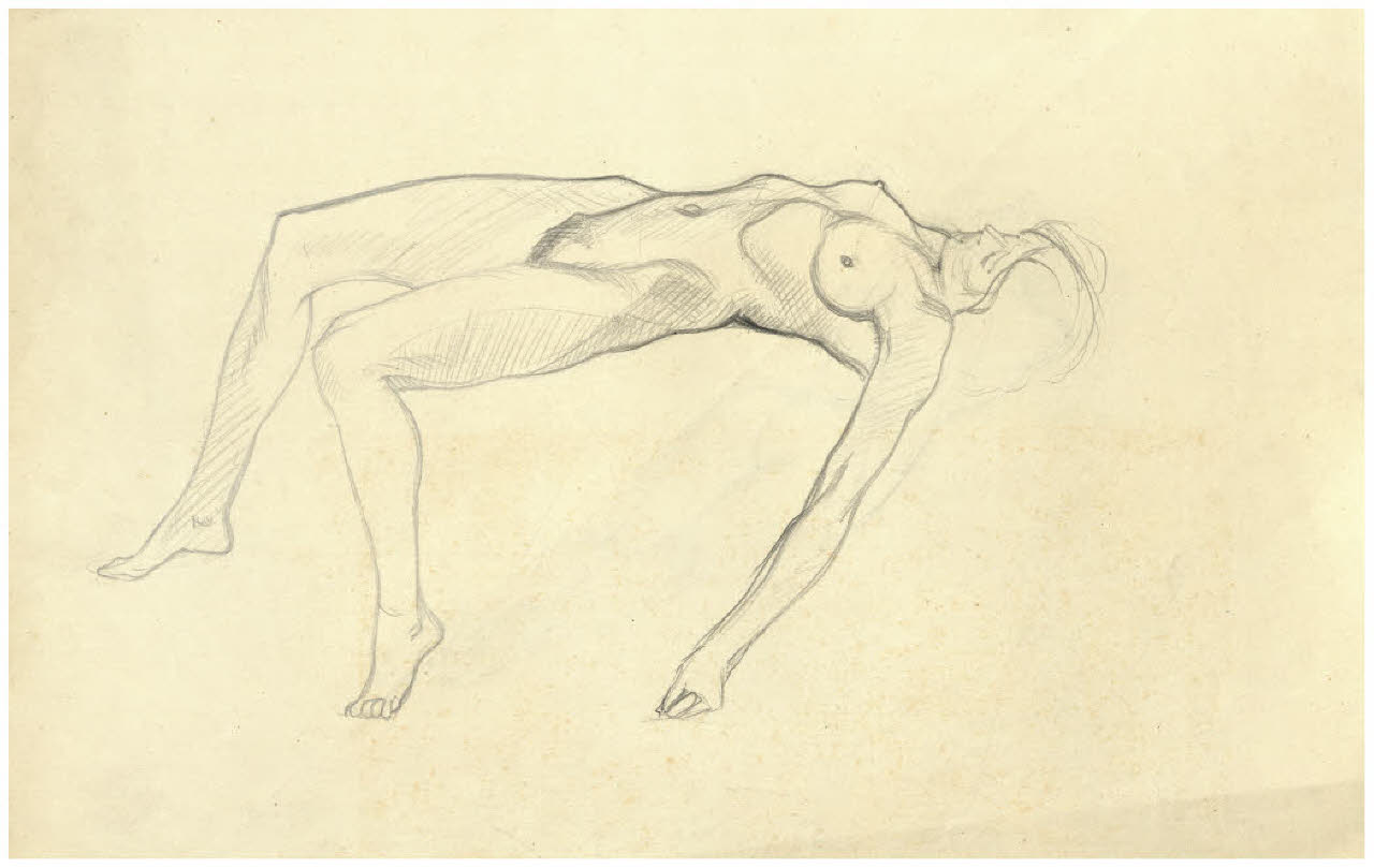 Nudo femminile (disegno) di Disertori, Benvenuto Maria (prima metà sec. XX)