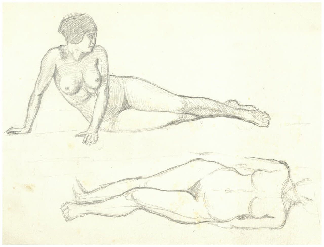 Due nudi femminili (disegno) di Disertori, Benvenuto Maria (sec. XX)