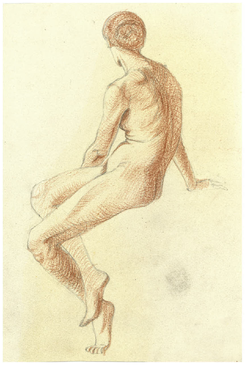 Nudo femminile seduto (disegno) di Disertori, Benvenuto Maria (prima metà sec. XX)