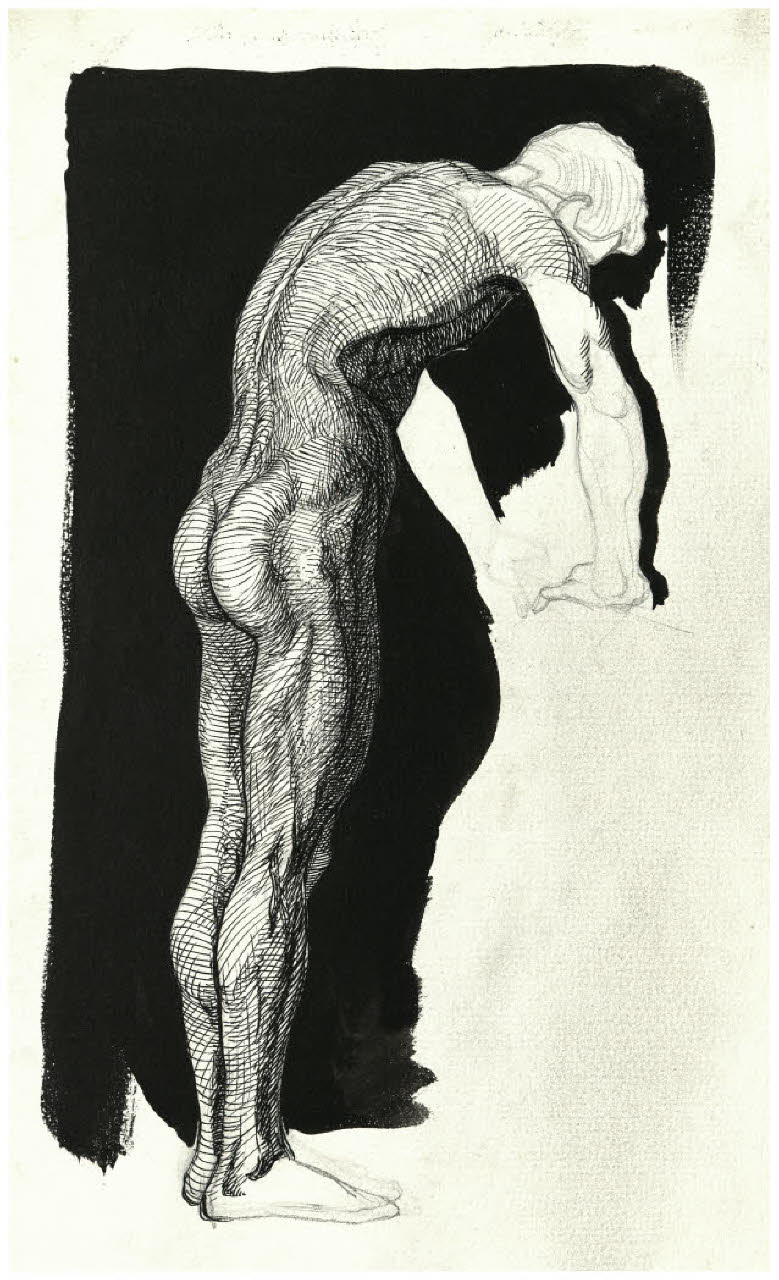 Nudo maschile (disegno) di Disertori, Benvenuto Maria (prima metà sec. XX)