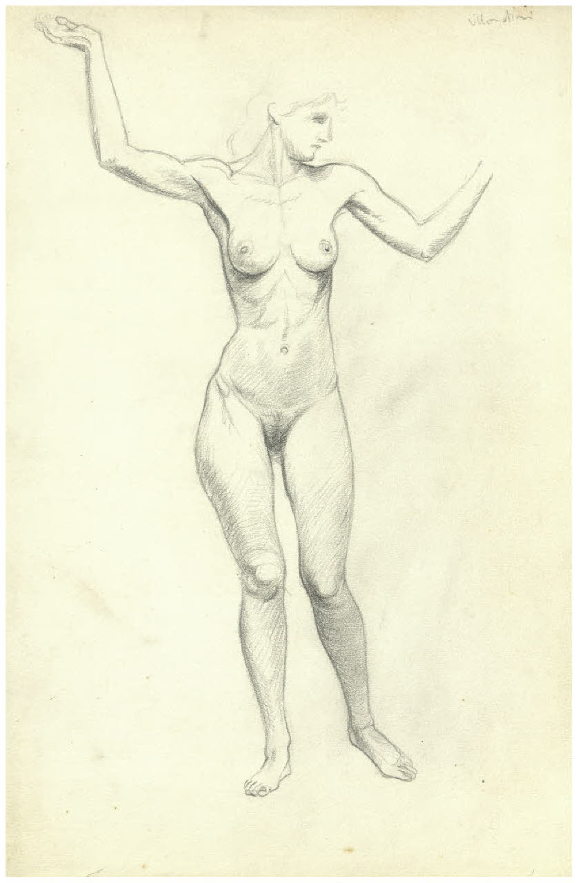 Nudo femminile (disegno) di Disertori, Benvenuto Maria (sec. XX)