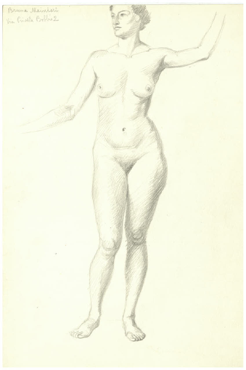 Nudo femminile in piedi (disegno) di Disertori, Benvenuto Maria (sec. XX)
