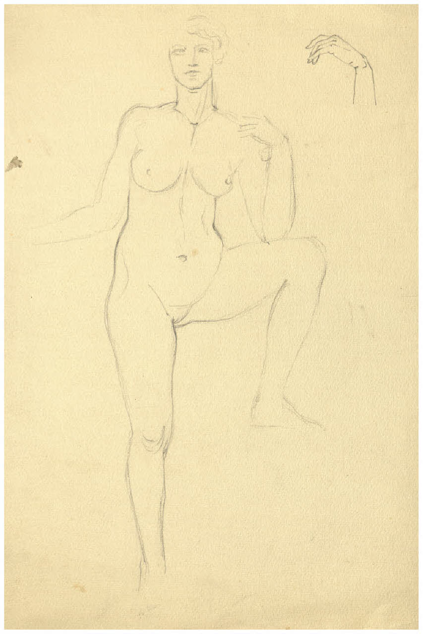 Nudo femminile (disegno) di Disertori, Benvenuto Maria (sec. XX)