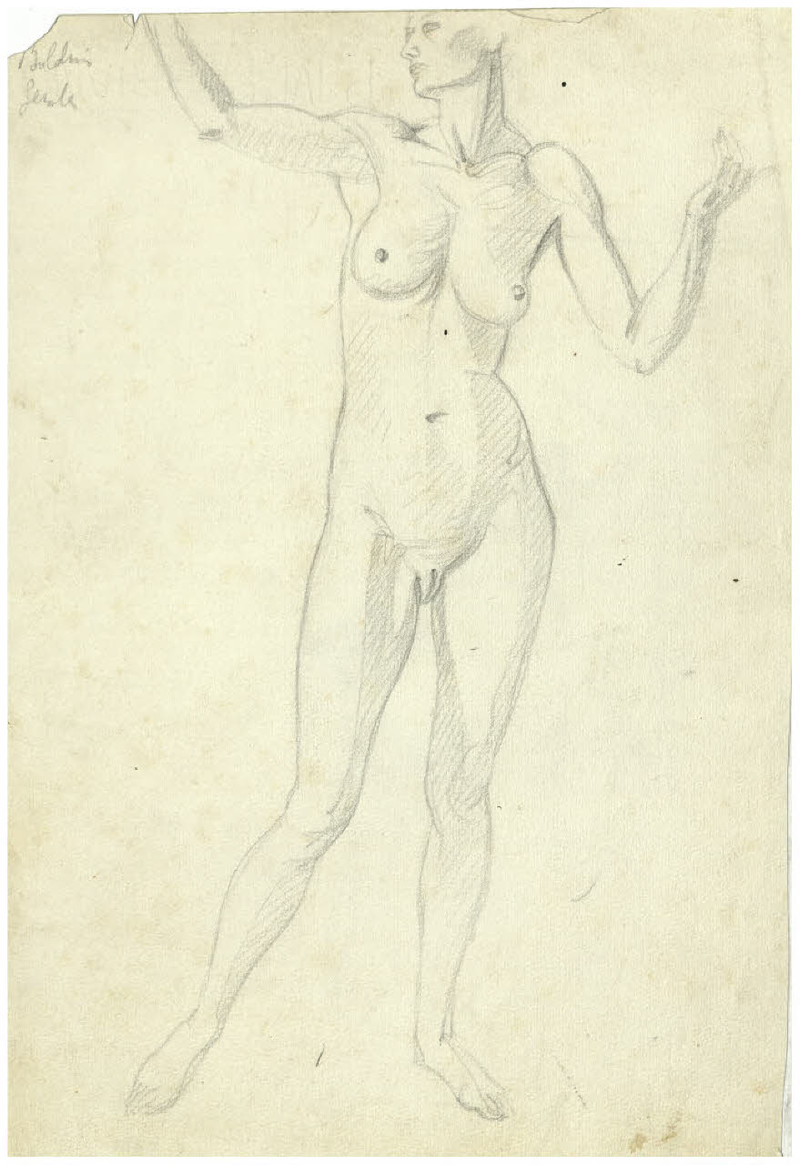 Nudo femminile (disegno) di Disertori, Benvenuto Maria (sec. XX)