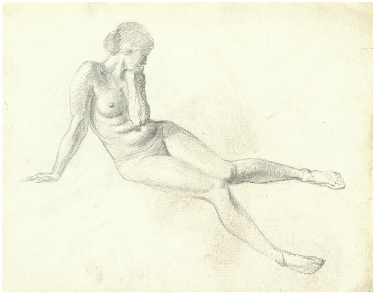 Nudo femminile (disegno) di Disertori, Benvenuto Maria (prima metà sec. XX)