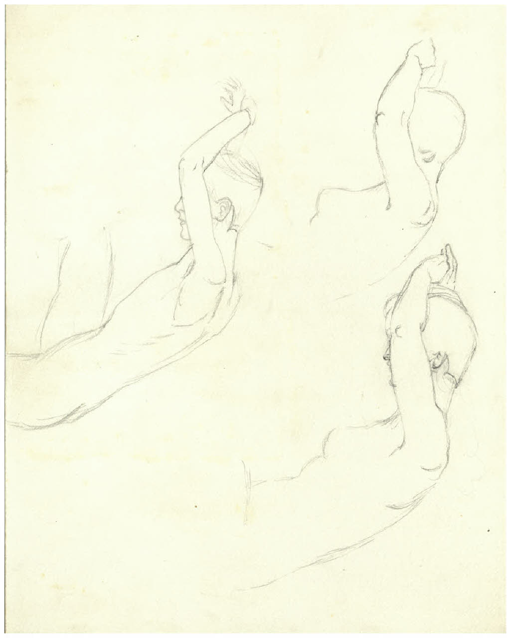 Tre studi di figura (disegno) di Disertori, Benvenuto Maria (prima metà sec. XX)