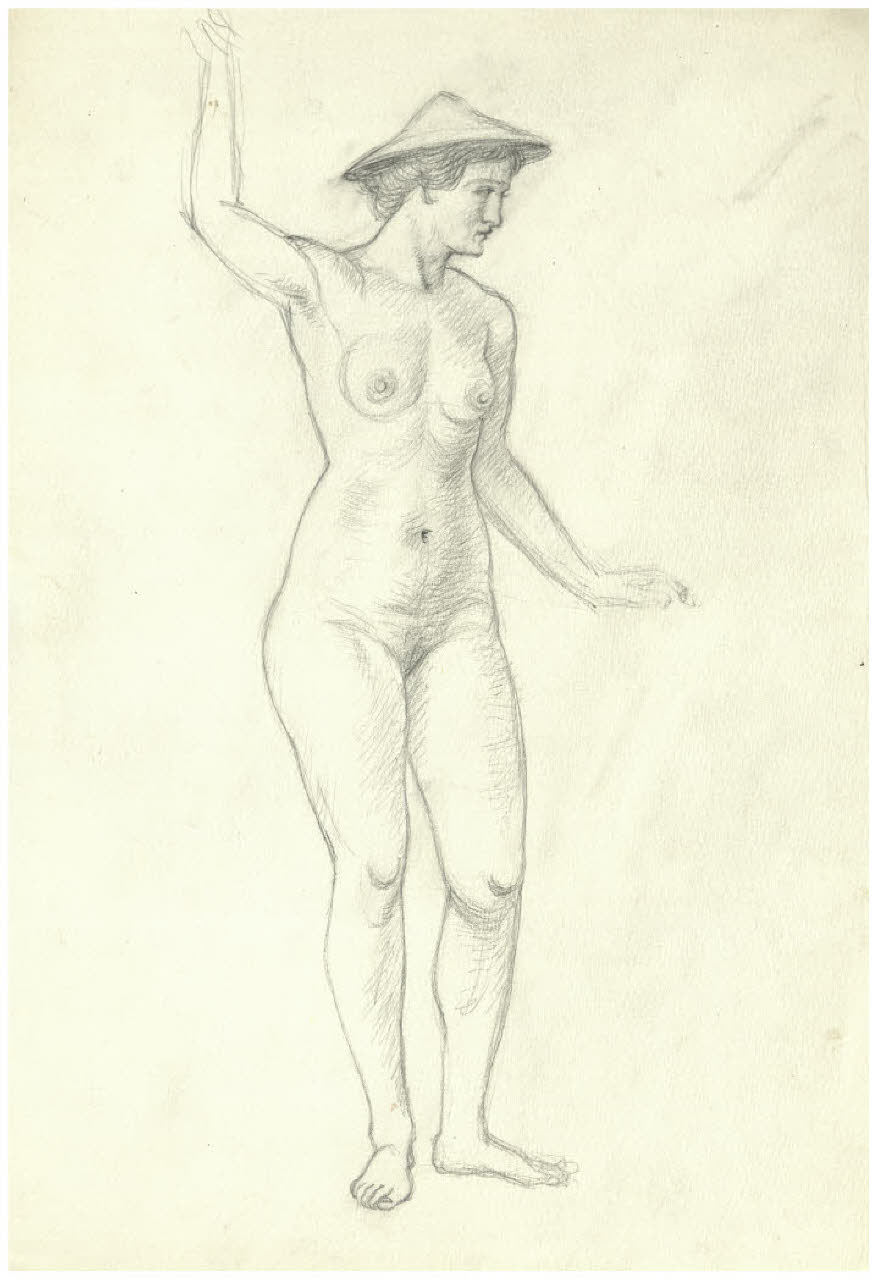 Nudo femminile (disegno) di Disertori, Benvenuto Maria (prima metà sec. XX)