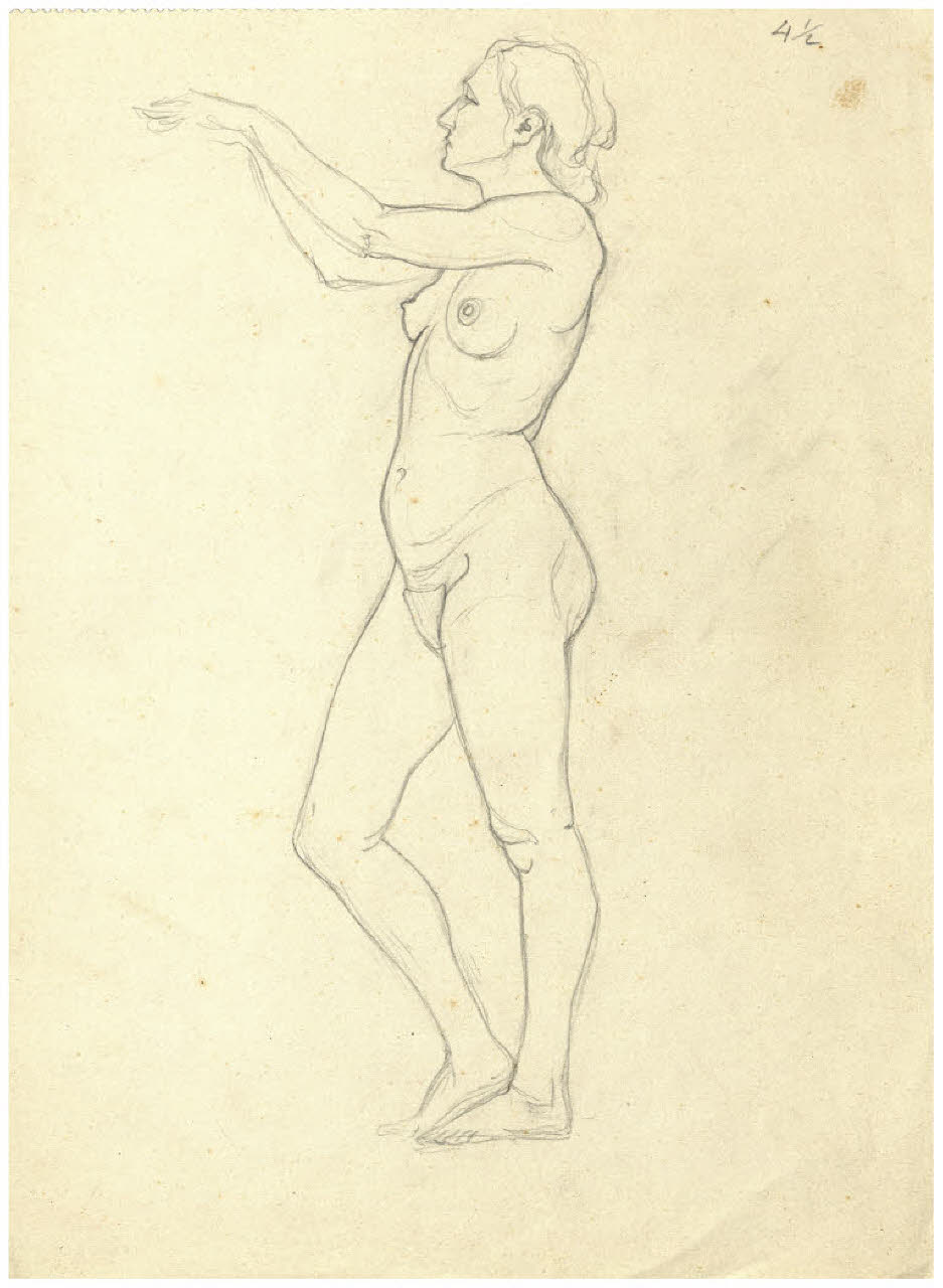 Nudo femminile (disegno) di Disertori, Benvenuto Maria (prima metà sec. XX)