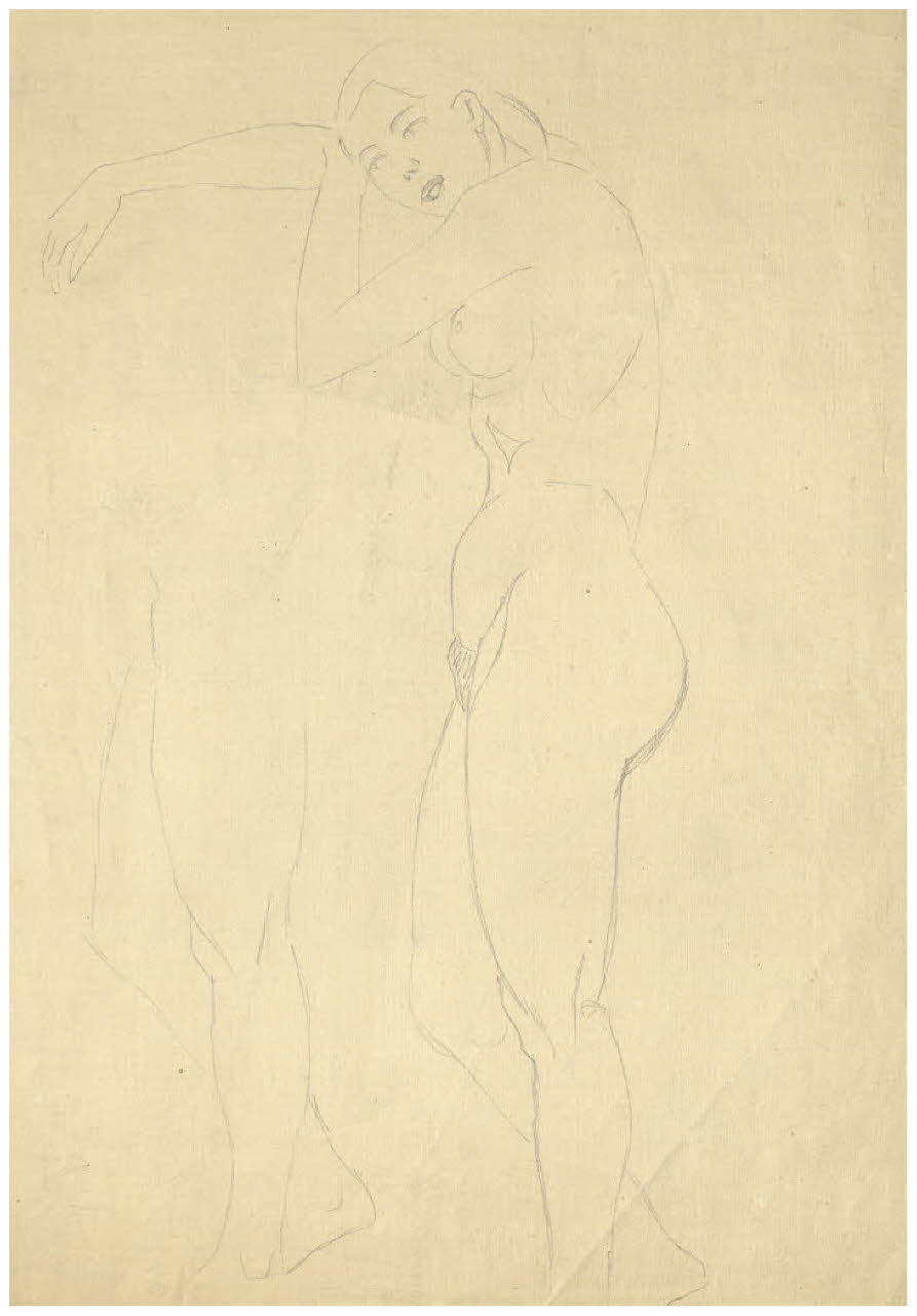 Studio di nudo femminile (disegno) di Disertori, Benvenuto Maria (prima metà sec. XX)