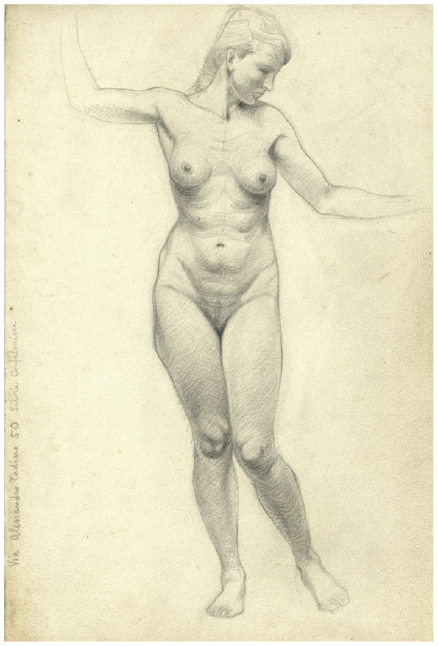 Nudo femminile (disegno) di Disertori, Benvenuto Maria (sec. XX)