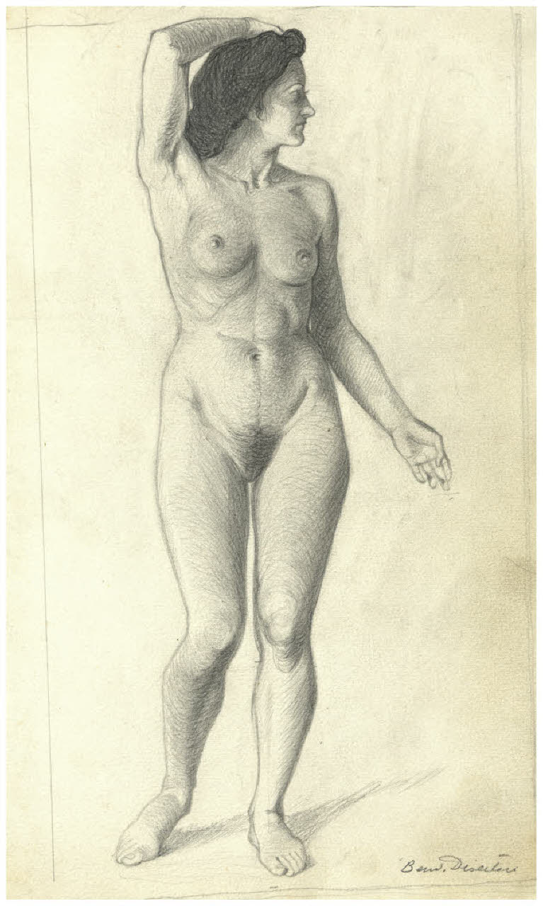 Nudo femminile (disegno) di Disertori, Benvenuto Maria (prima metà sec. XX)