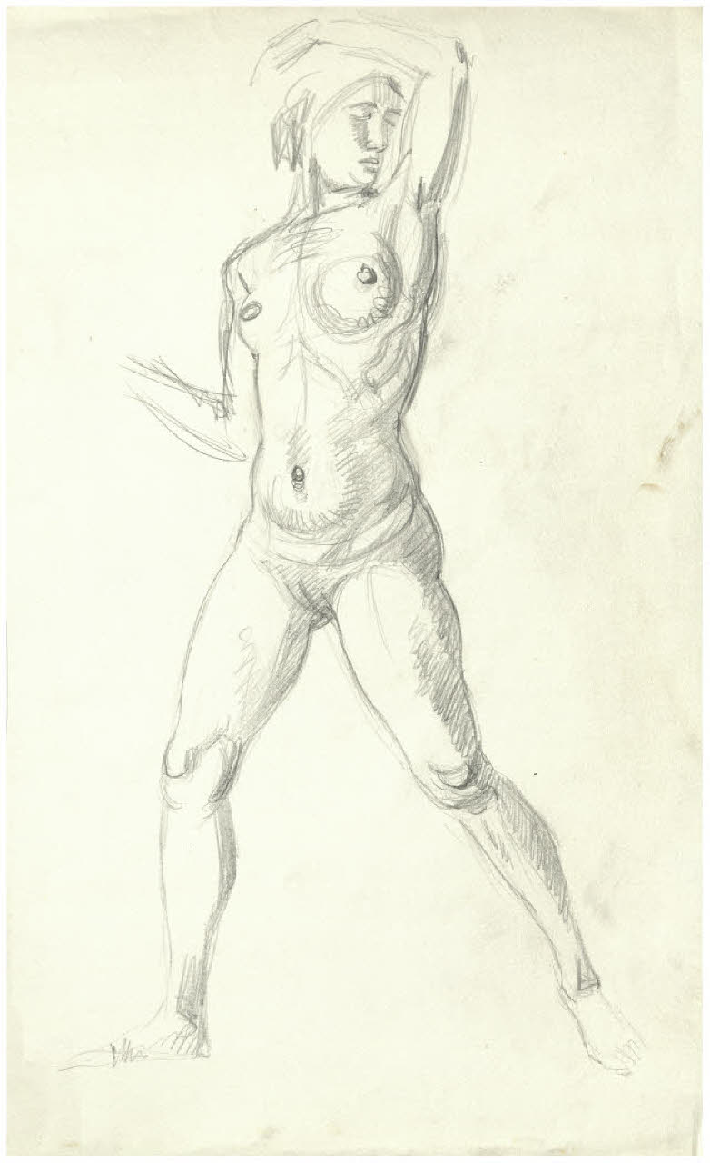 Nudo femminile (disegno) di Disertori, Benvenuto Maria (prima metà sec. XX)