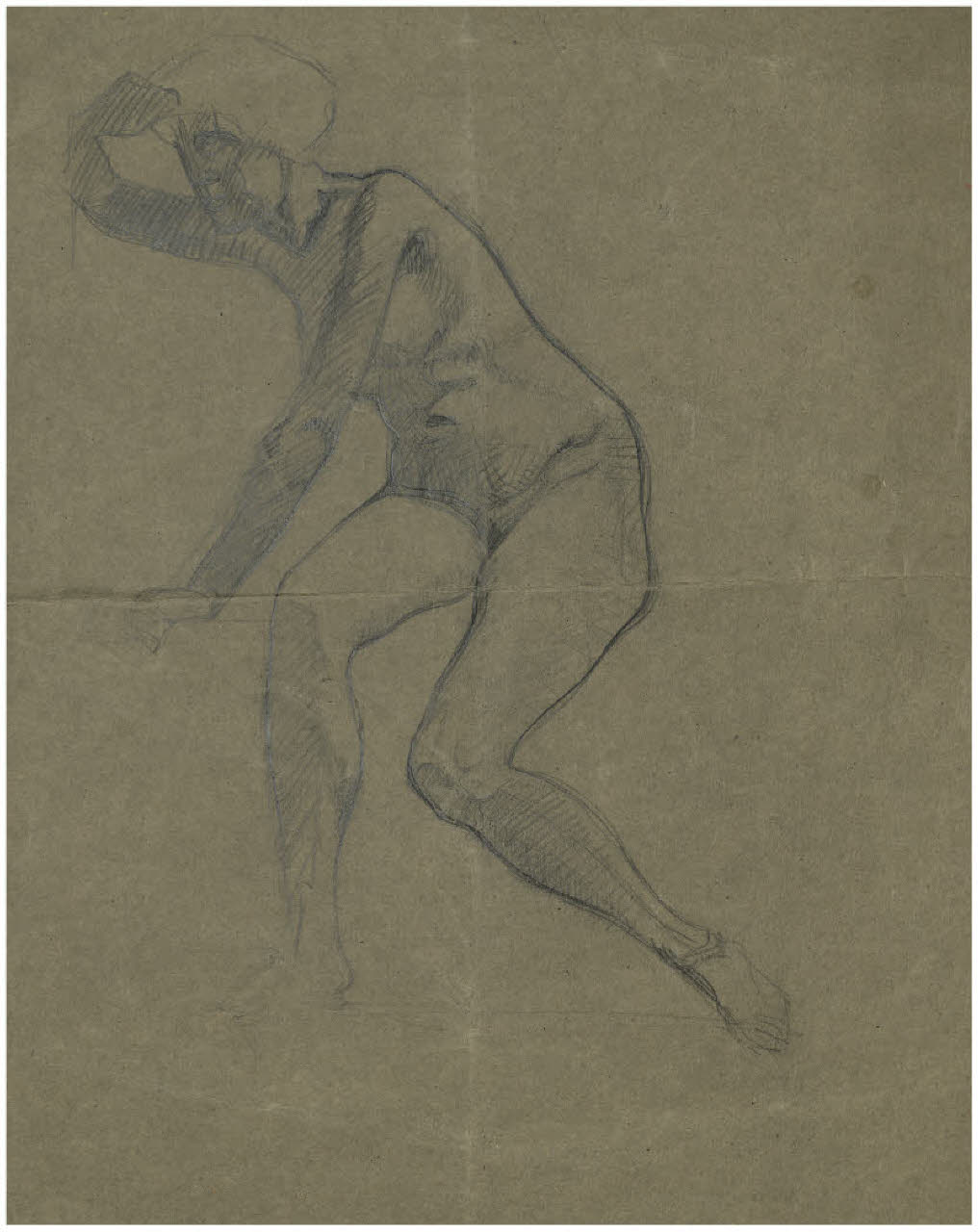 Nudo femminile seduto (disegno) di Disertori, Benvenuto Maria (prima metà sec. XX)