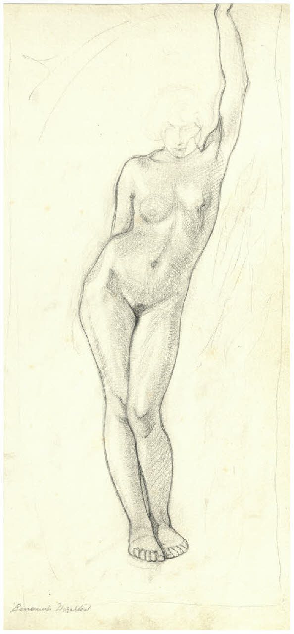 Nudo femminile (disegno) di Disertori, Benvenuto Maria (prima metà sec. XX)