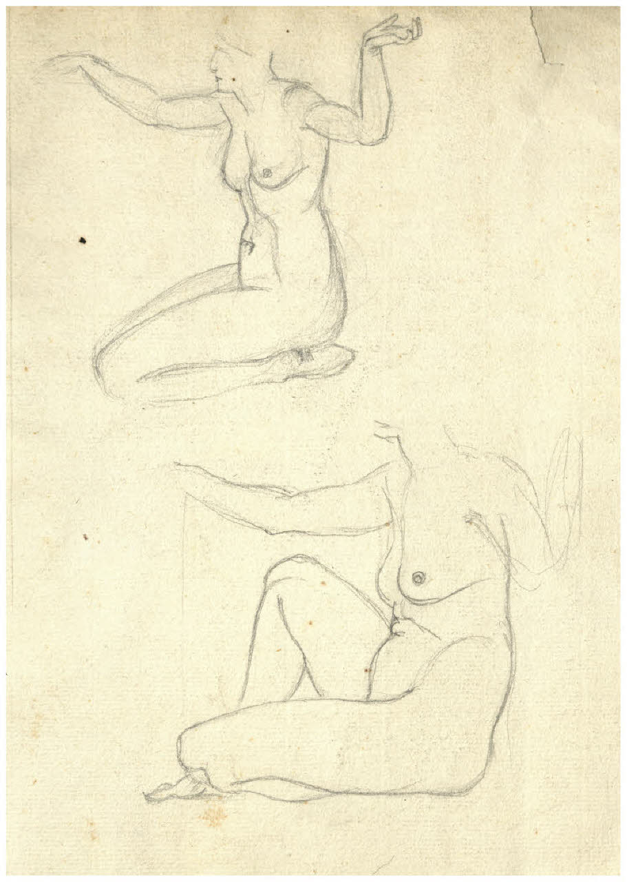 Due studi di nudi femminili (disegno) di Disertori, Benvenuto Maria (prima metà sec. XX)