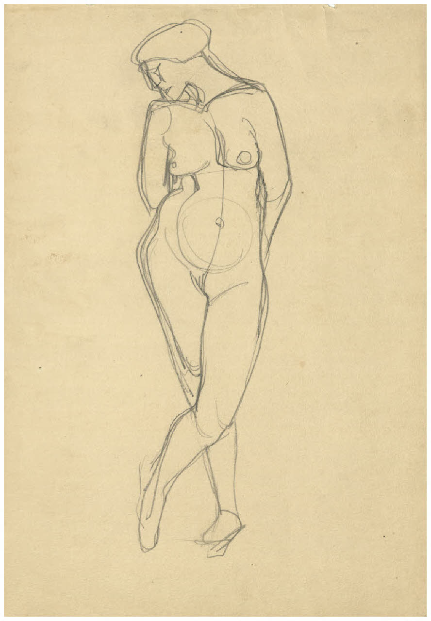 Nudo femminile (disegno) di Disertori, Benvenuto Maria (prima metà sec. XX)